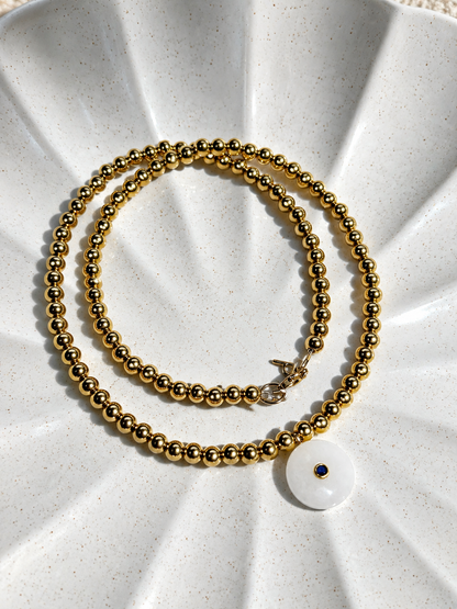 Collier Gold Long Pierres semi précieuses