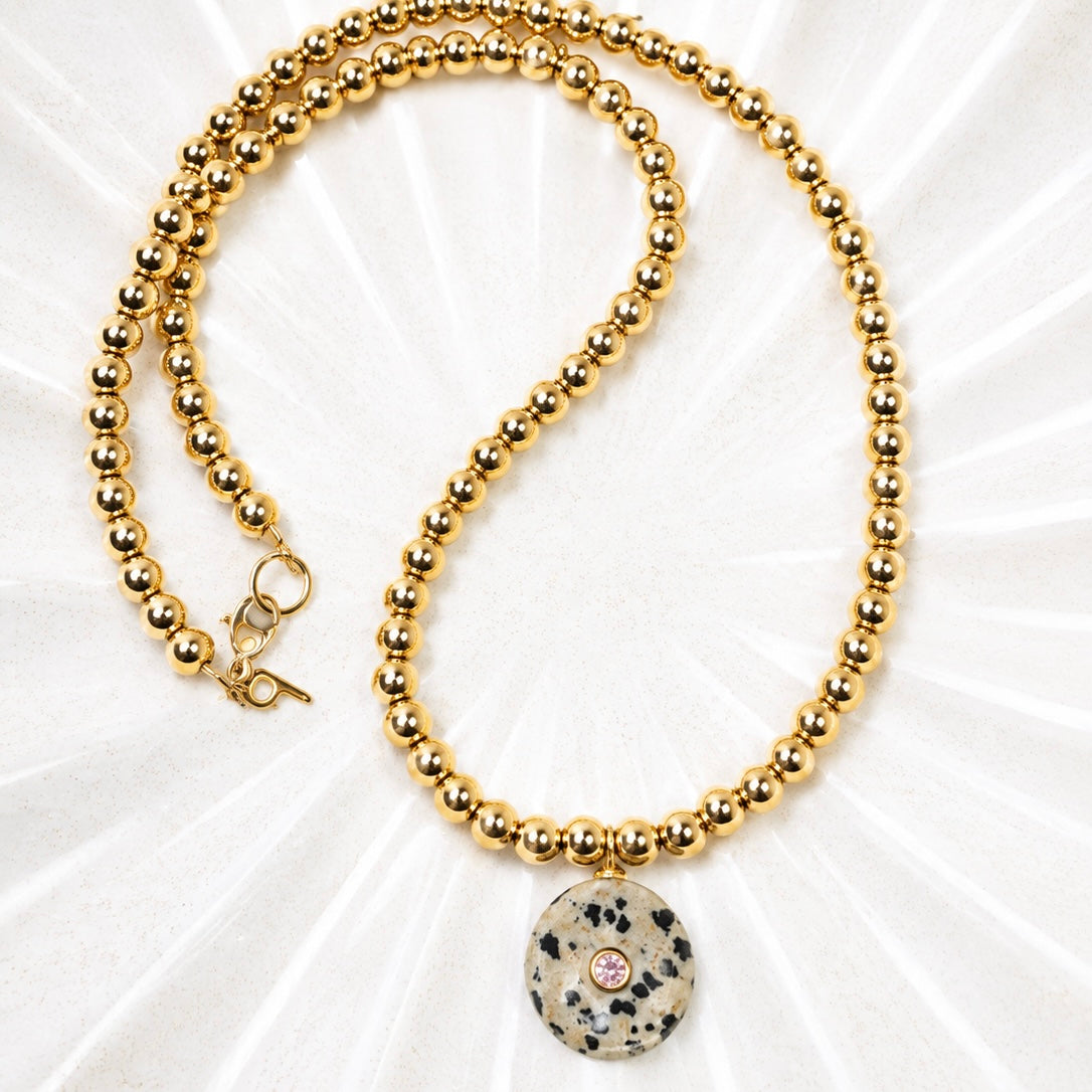 Collier Gold Long Pierres semi précieuses