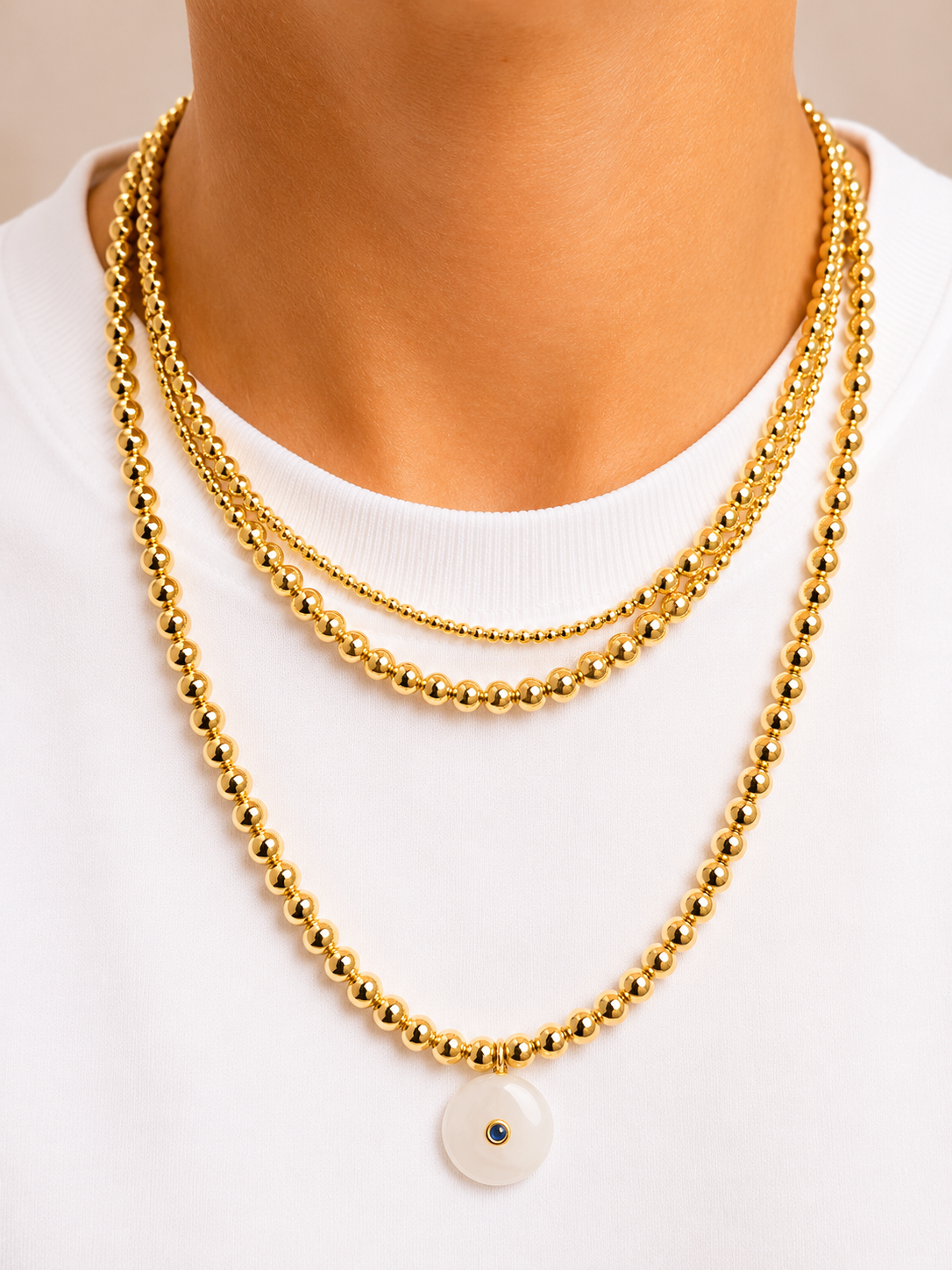 Collier Gold Long Pierres semi précieuses