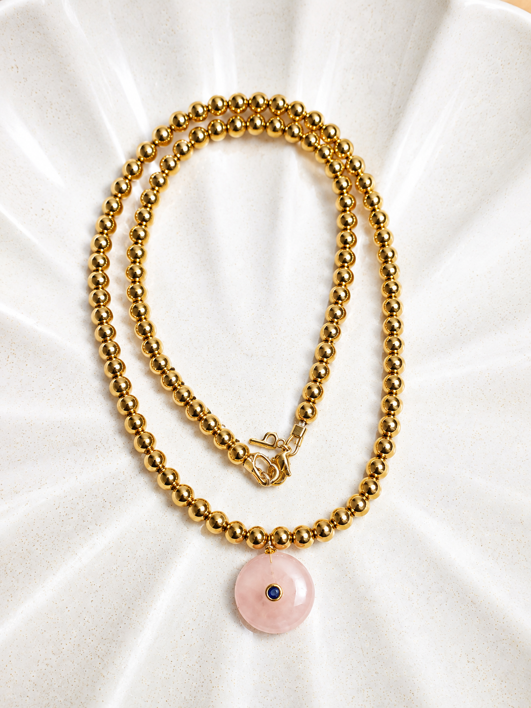 Collier Gold Long Pierres semi précieuses