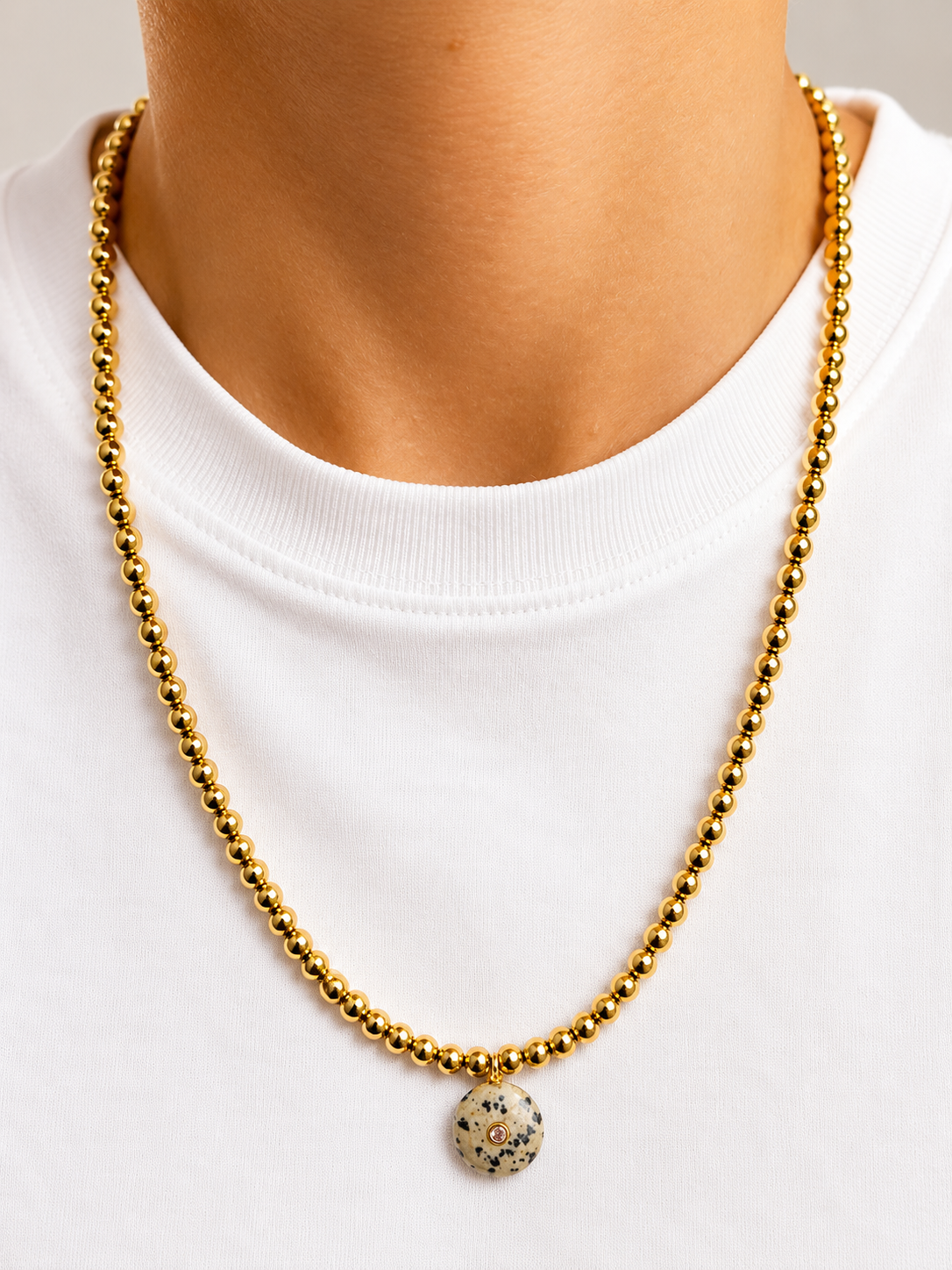 Collier Gold Long Pierres semi précieuses