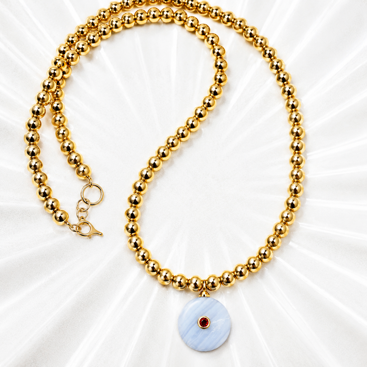 Collier Gold Long Pierres semi précieuses