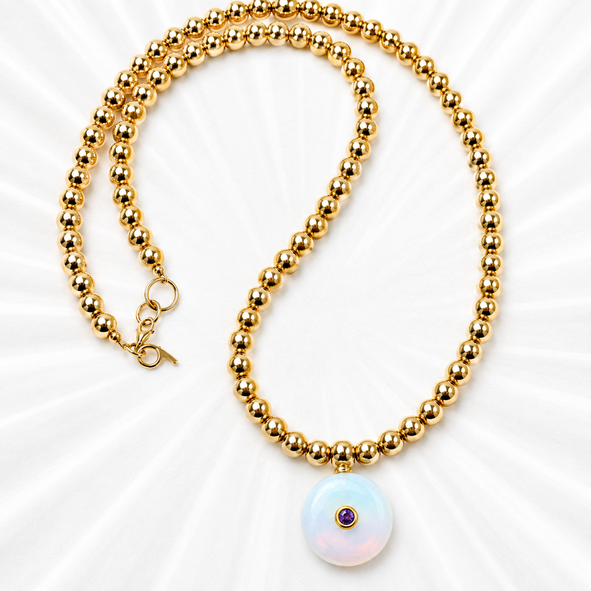 Collier Gold Long Pierres semi précieuses