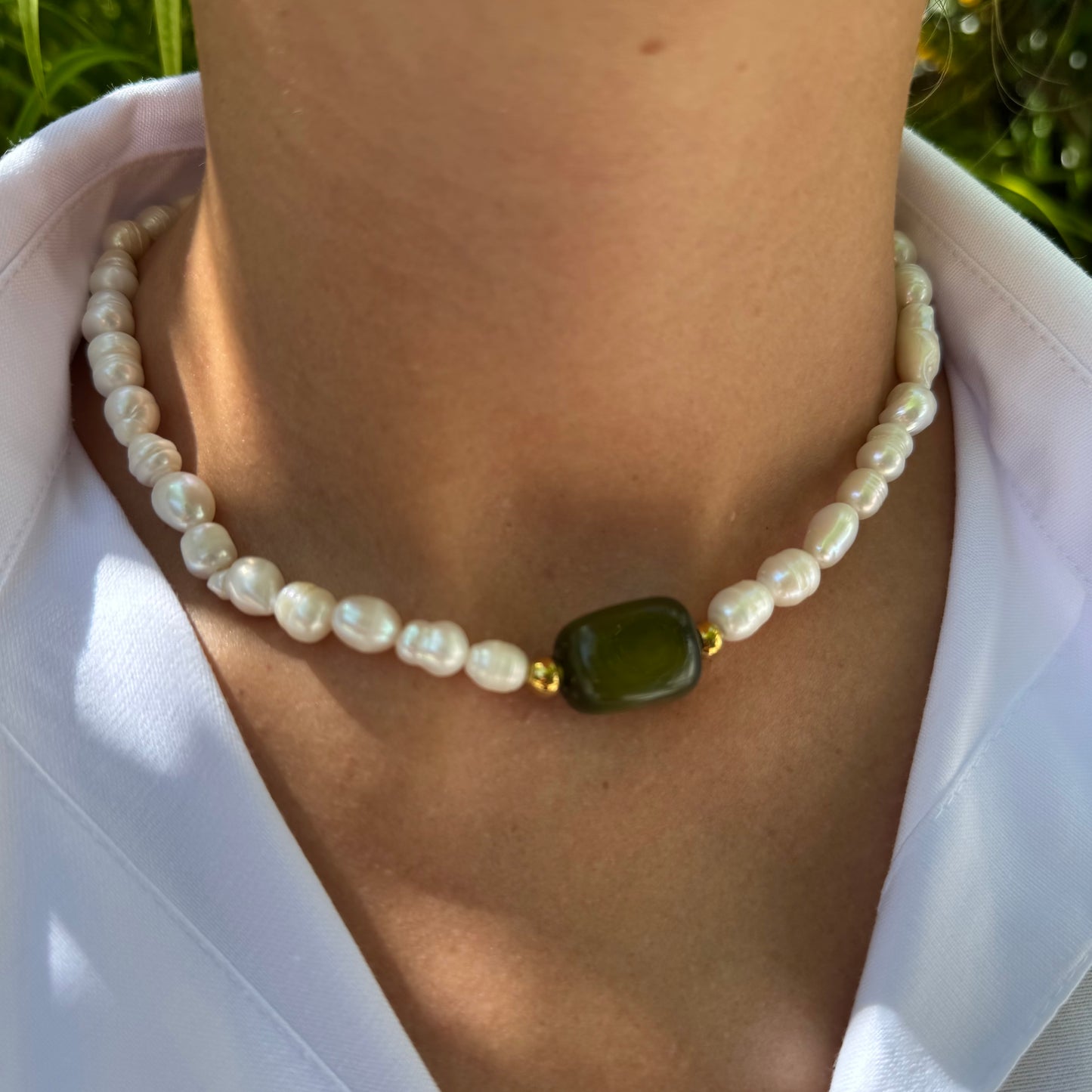 Collier Amulet - Perles