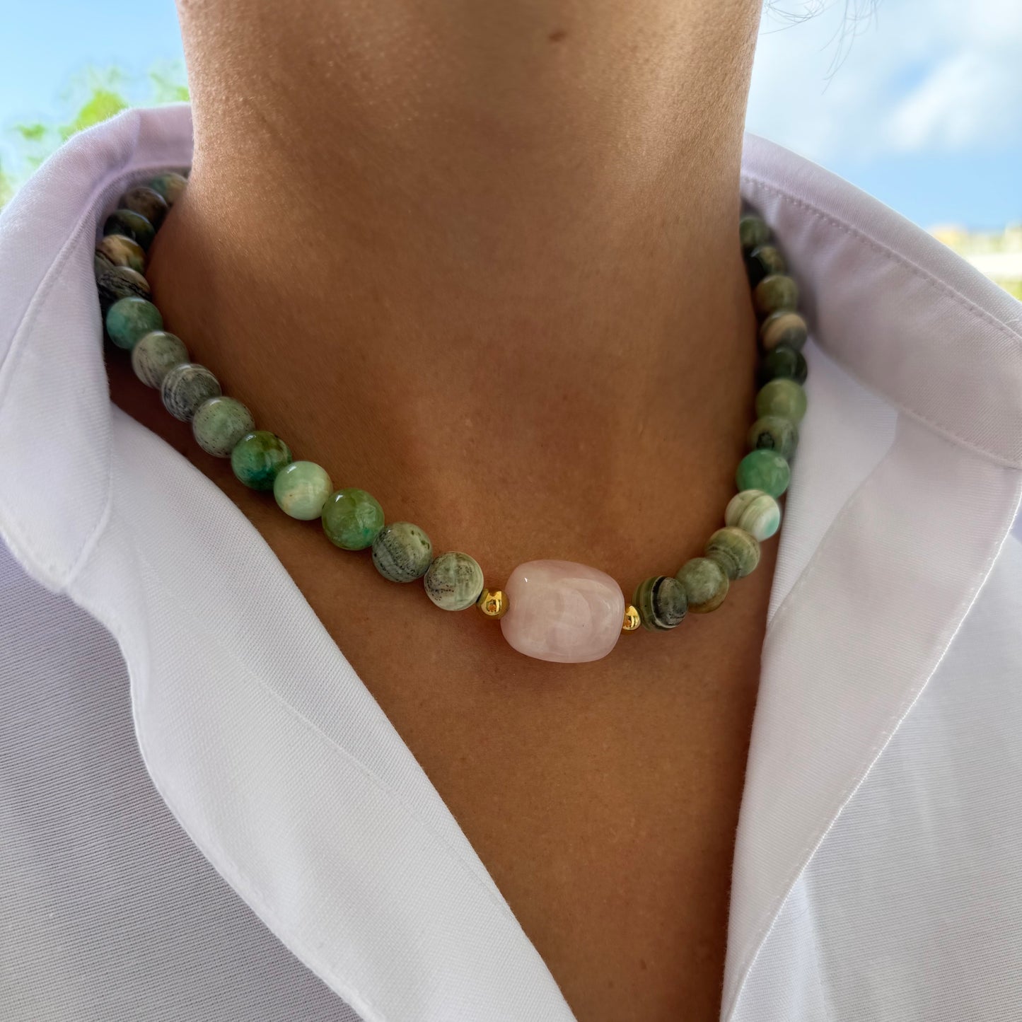Collier Amulet - Pierres semi précieuses