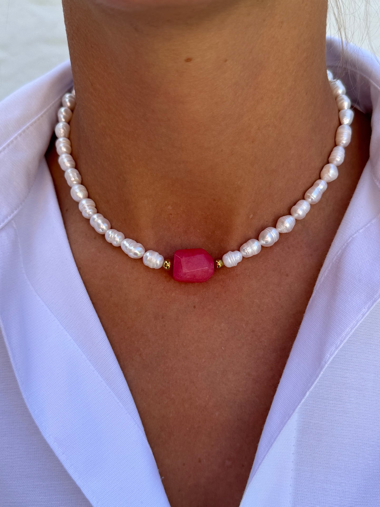Collier Amulet - Perles