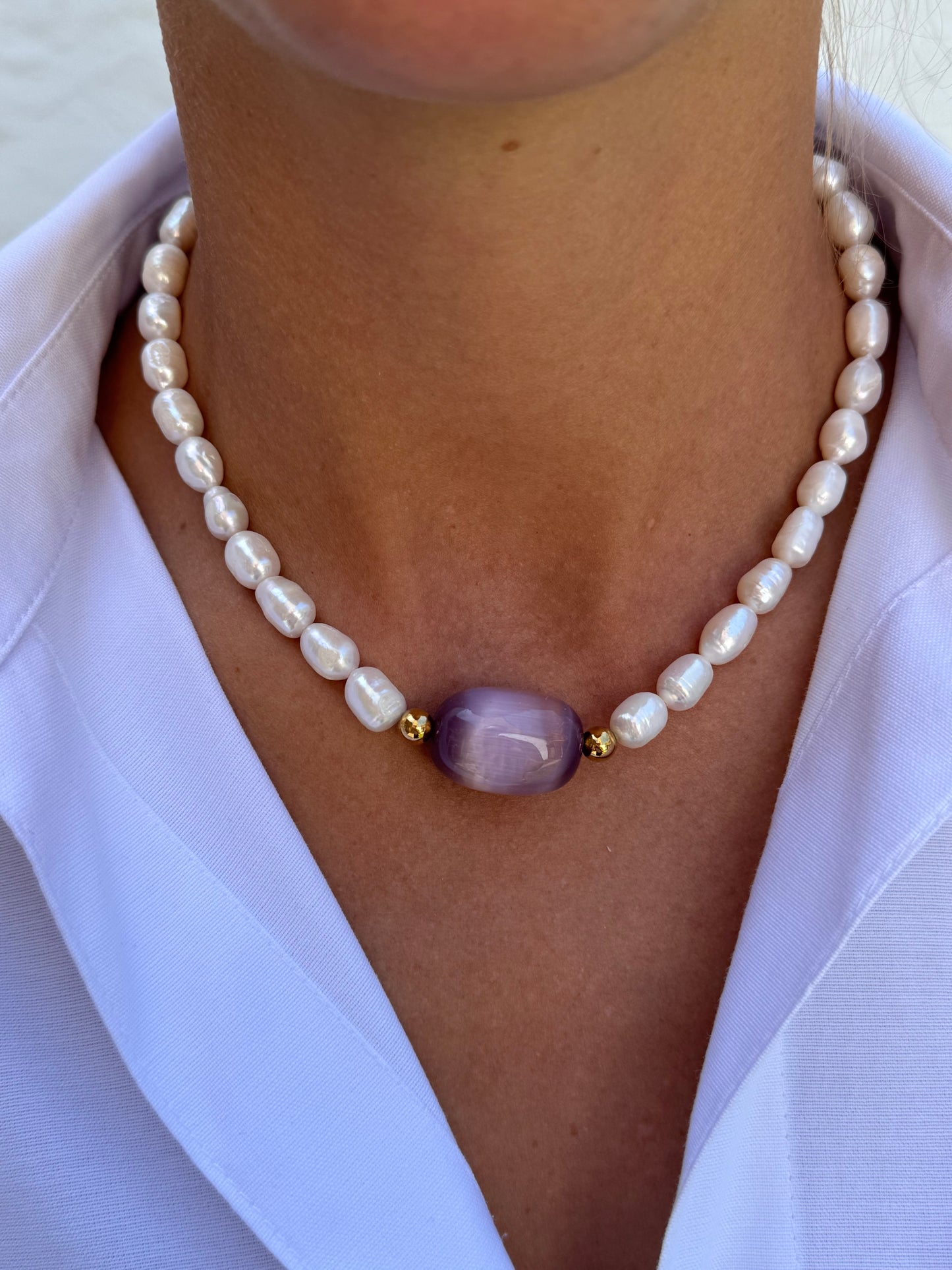 Collier Amulet - Perles